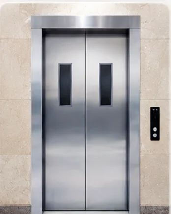 Vision panel elevator door